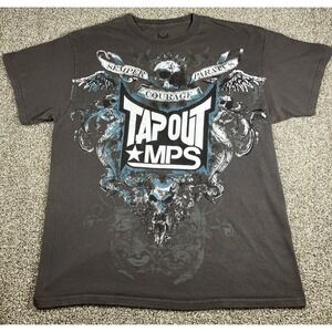 Tapout MPS Skull Graphic T-Shirt Men's XL Grey Short Sleeve Y2K MMA